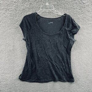 Columbia Women Top Large Gray Burnout‎ Short Sleeve Pullover Shirt